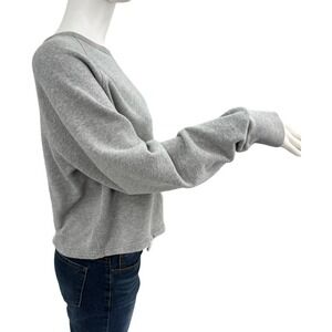 MADEWELL Womens Gray Raglan Long Sleeve Crewneck Sweatshirt Size Small Pullover